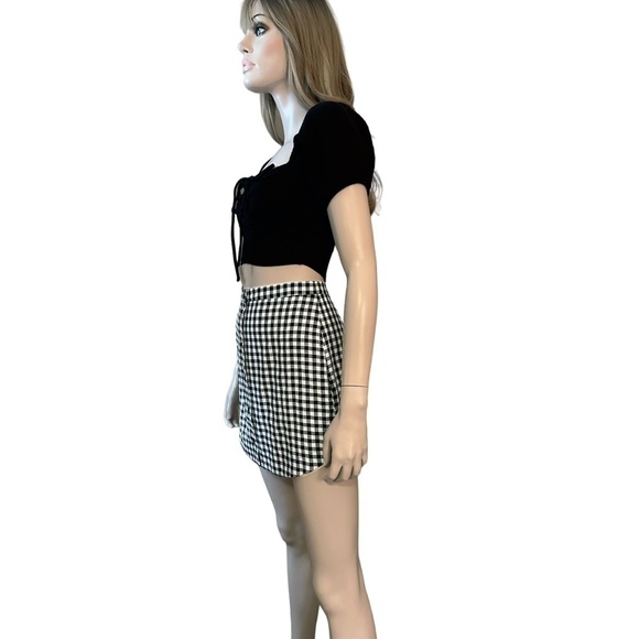 TOPSHOP Skirt Gingham Check Full Button Front Lightweight Full Button Front NWOT - Picture 8 of 14